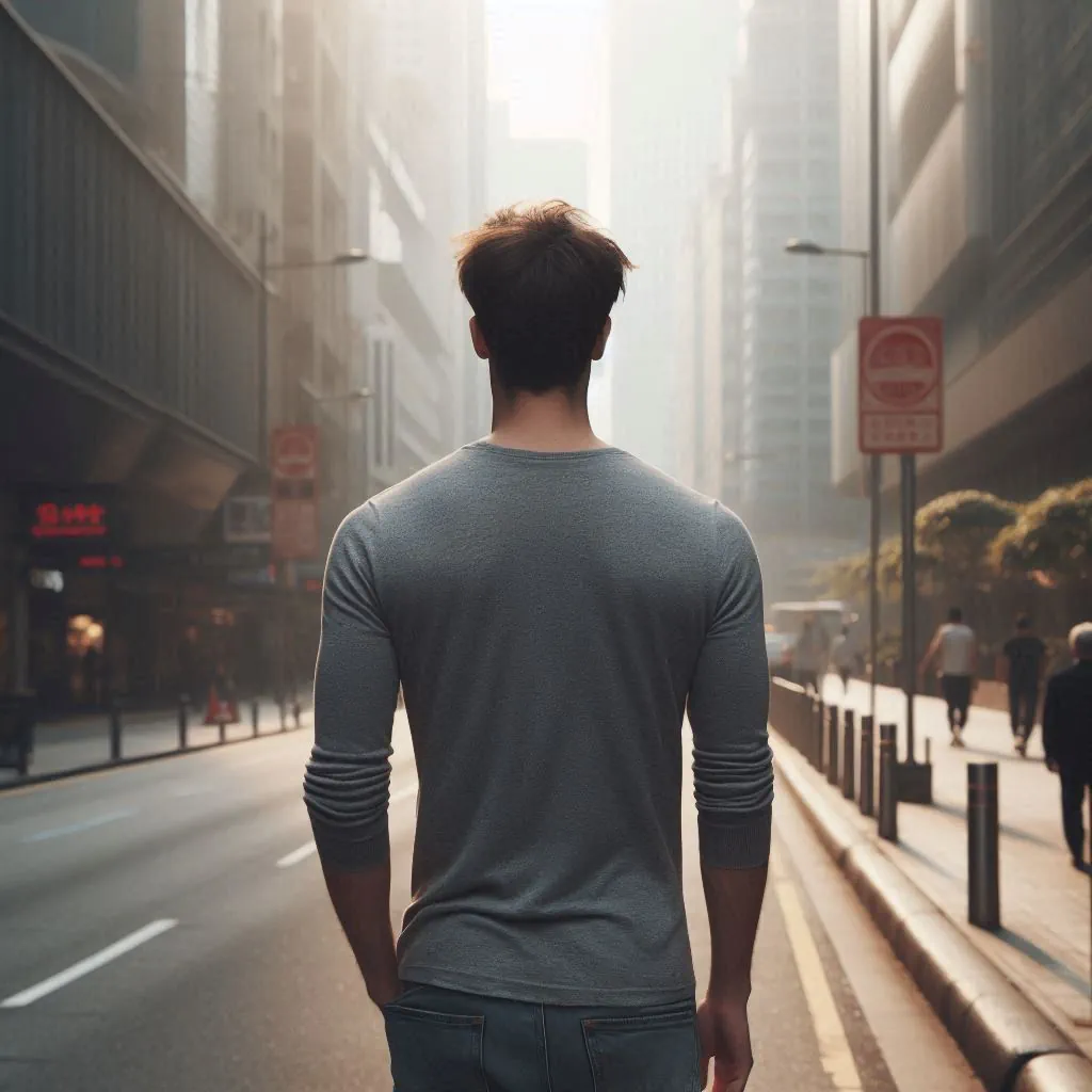 Hombre caminando por la calle
